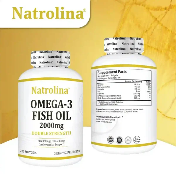 Omega 3 Fish Oil 2000 mg | double Strength - Natrolina Organics