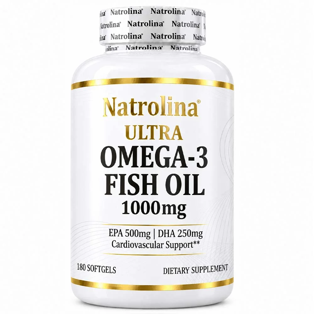 Natrolina Ultra Omega 3 Fish Oil 1000 mg -180 Softgels