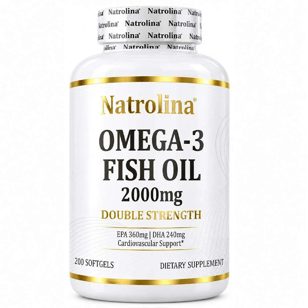 Natrolina Omega-3 Fish Oil 2000 mg Double Strength - 200 Softgels