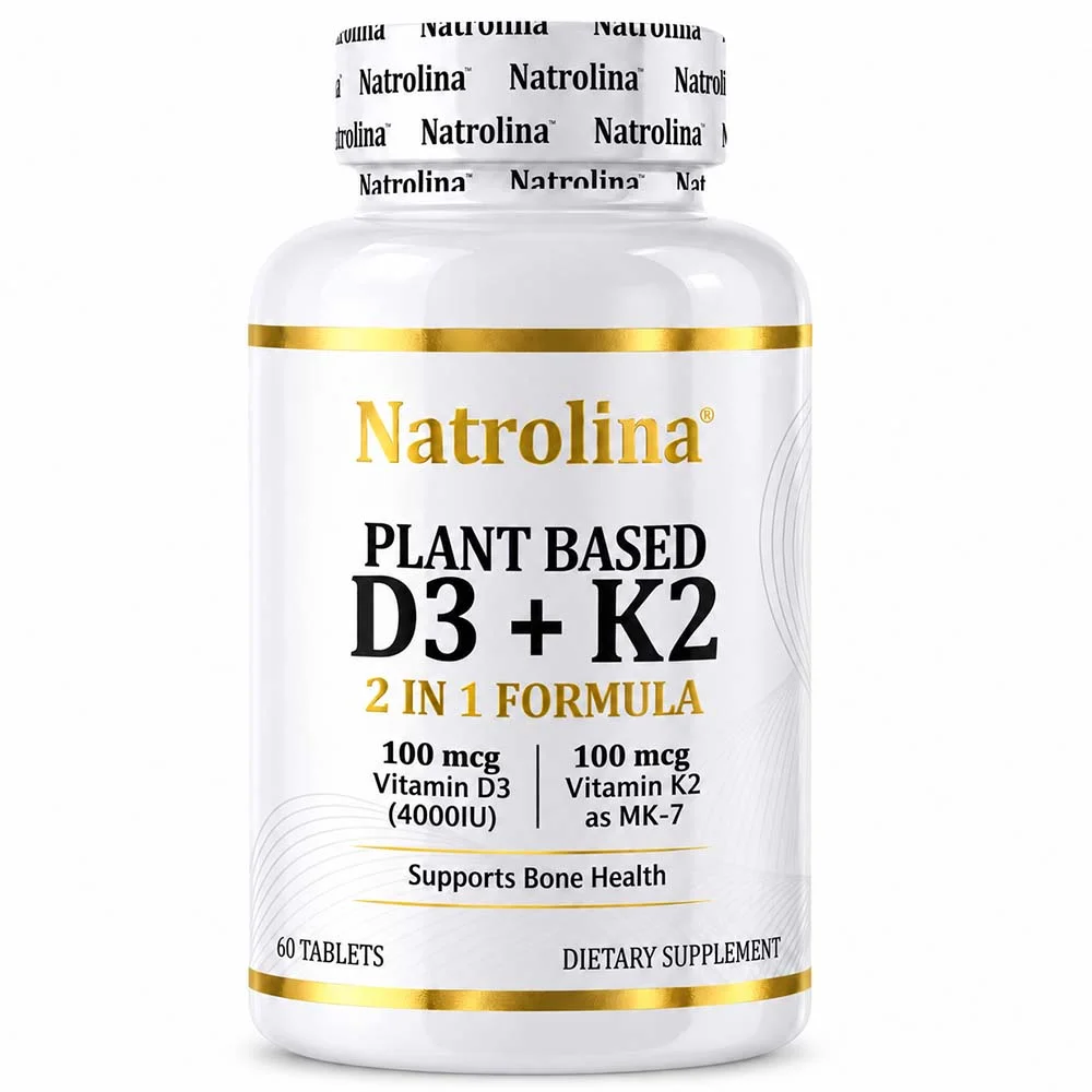 Natrolina Plant Based D3+K2 - 60 Tablets