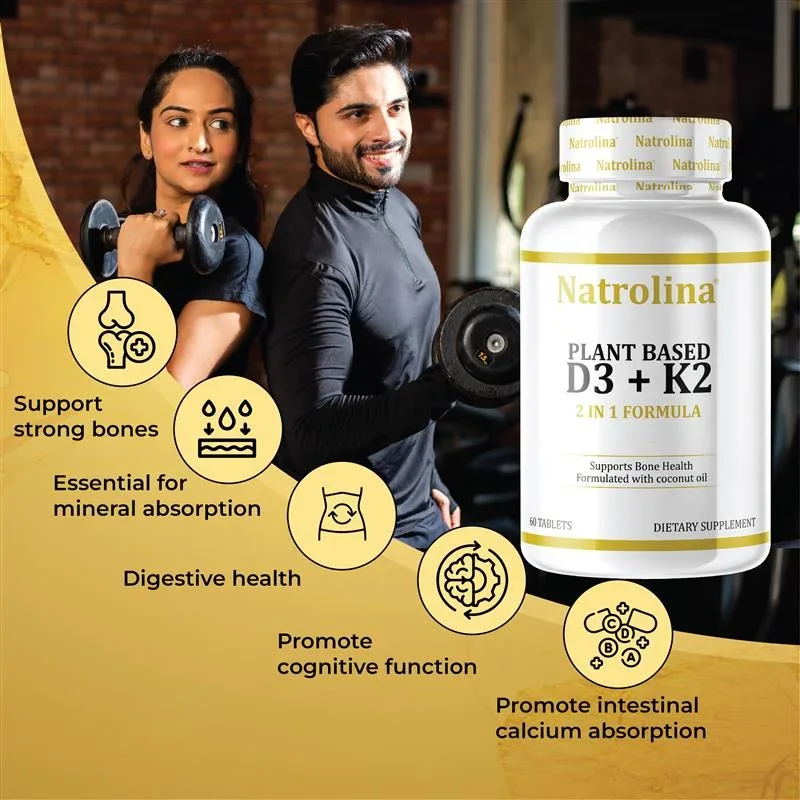 Natrolina Plant Based D3+K2 - 60 Supplement Benefits